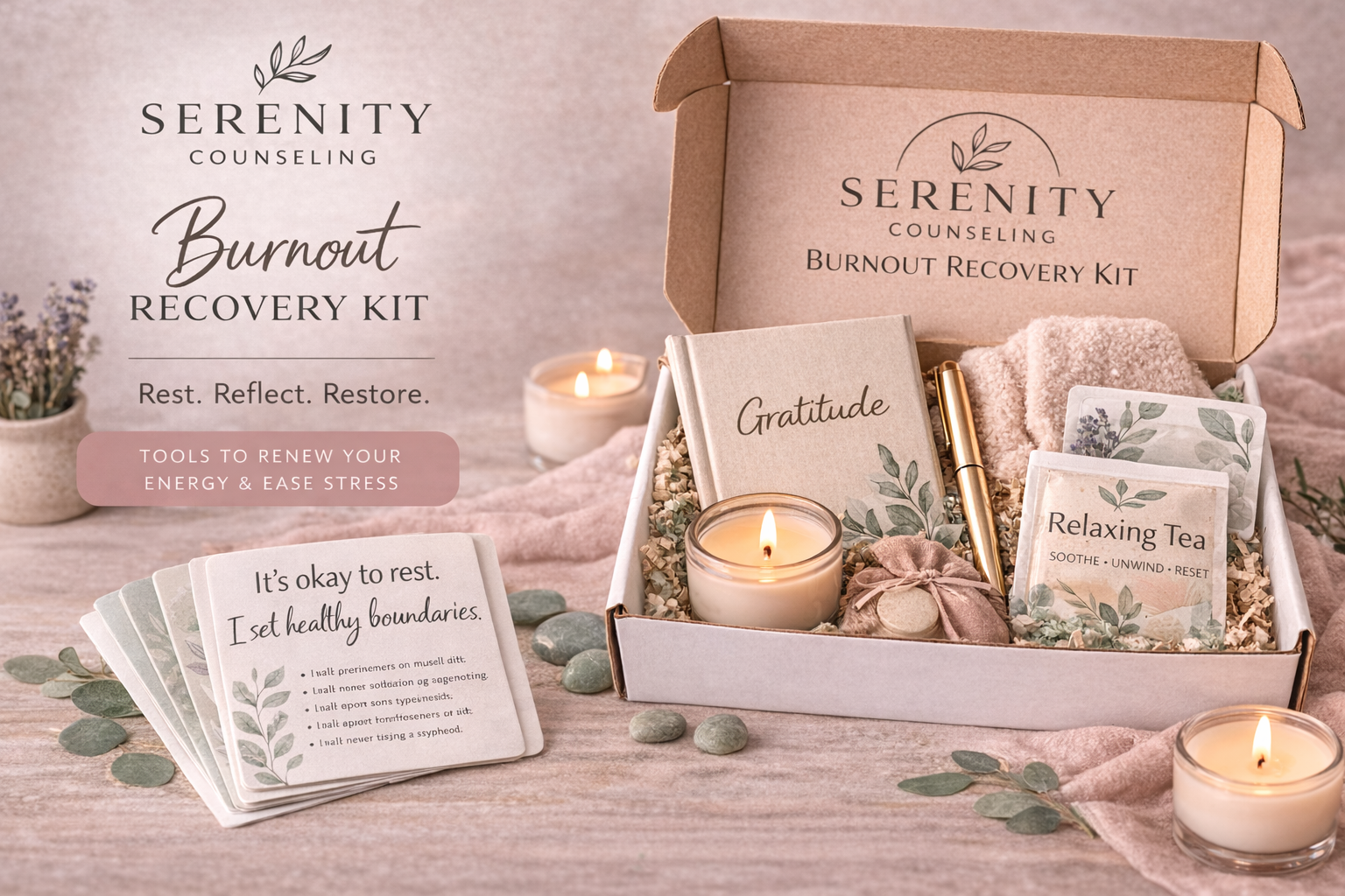 Burnout Recovery Self-Care Kit | Therapist-Designed Reset Box